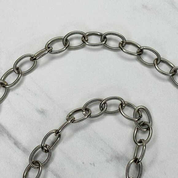 George Washington Coin Silver Tone Metal Chain Link Belt OS One Size - Picture 7 of 11